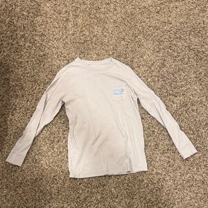 Vineyard Vines Kids Long Sleeve Light Gray Shirt